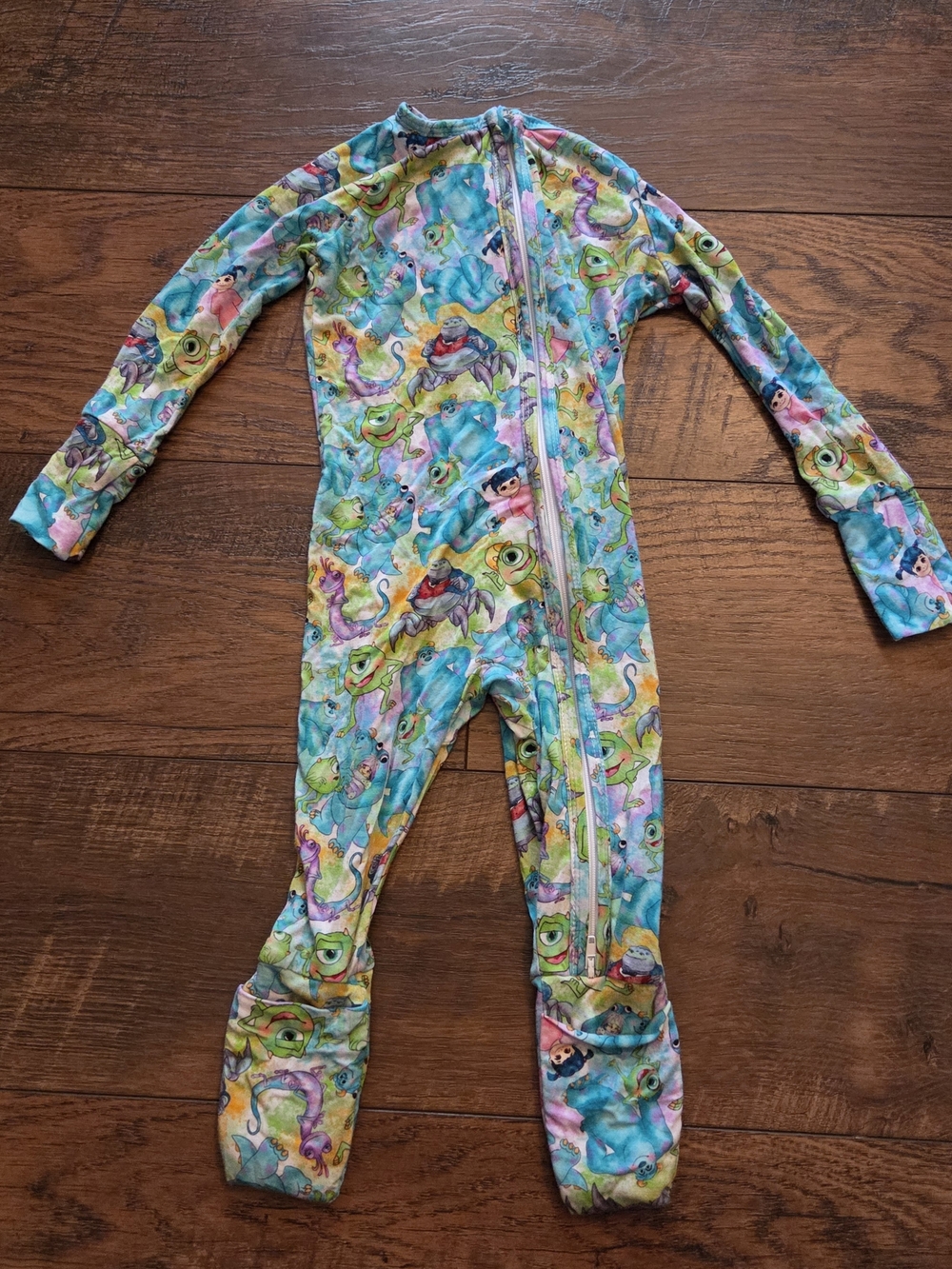 Unbranded Bamboo Zip Convertable Romper Monsters Inc 6-12m
